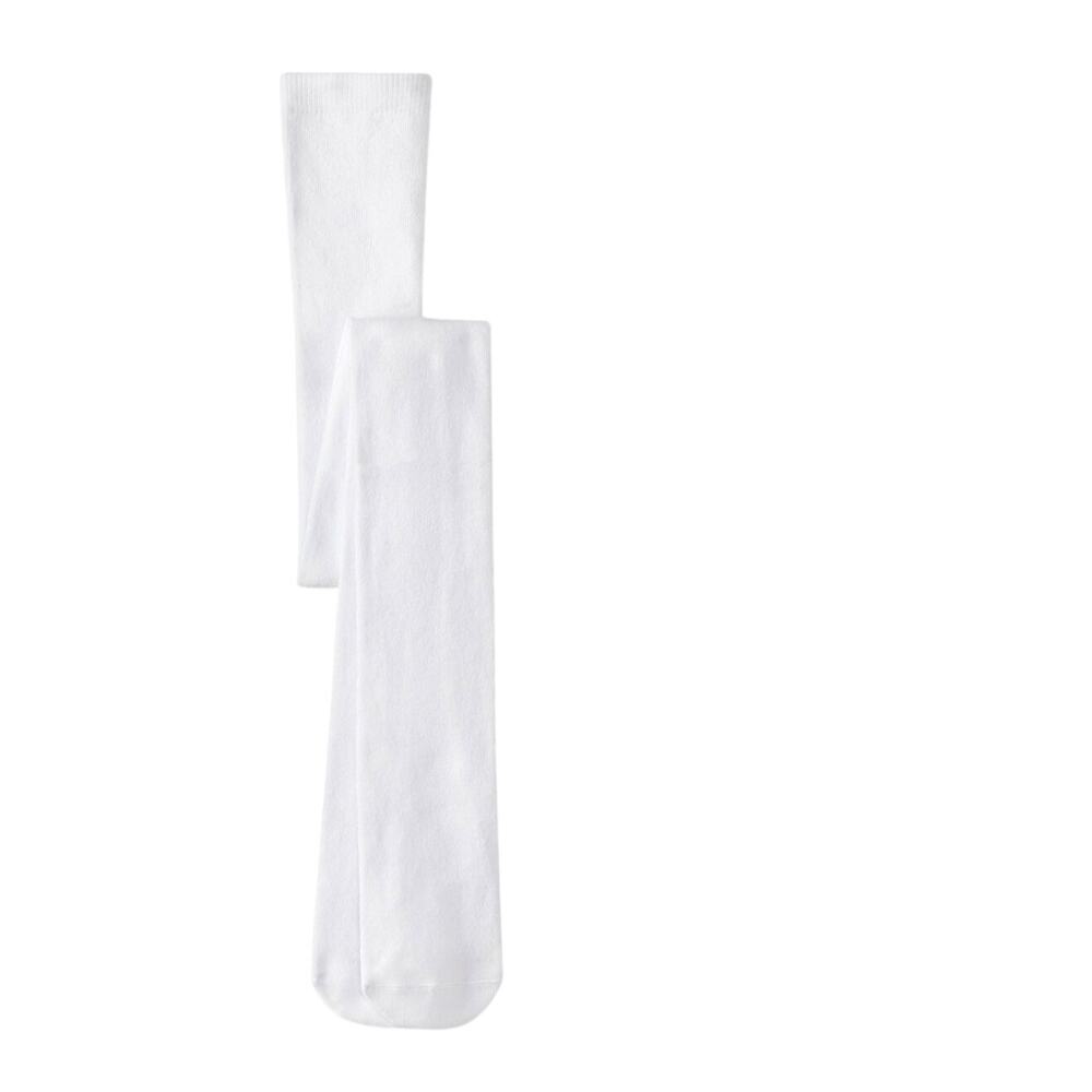 Girls White Cotton Tights, Size 2T-3T - Thick & Cozy Essential
